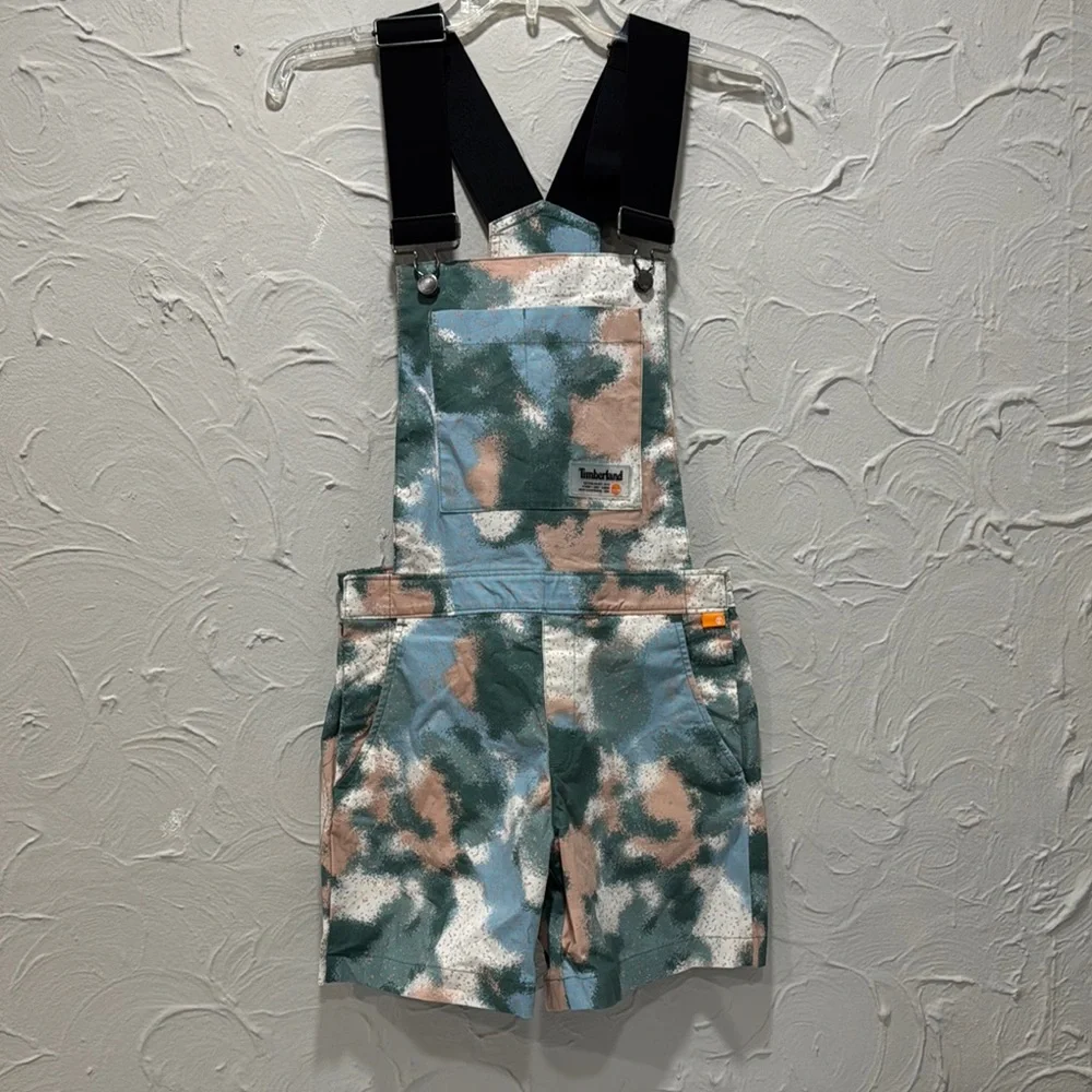 Timberland Camouflage Print Overalls Shorts - Sizes: XS, Small - Picture 1 of 8